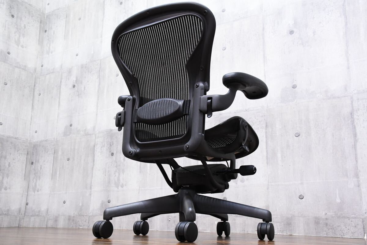 DIK124 Herman Miller ハーマンミラー アーロンチェア ランバーサポート Aサイズ フル装備 AE113AWA デスクチェア オフィスチェア 書斎椅子