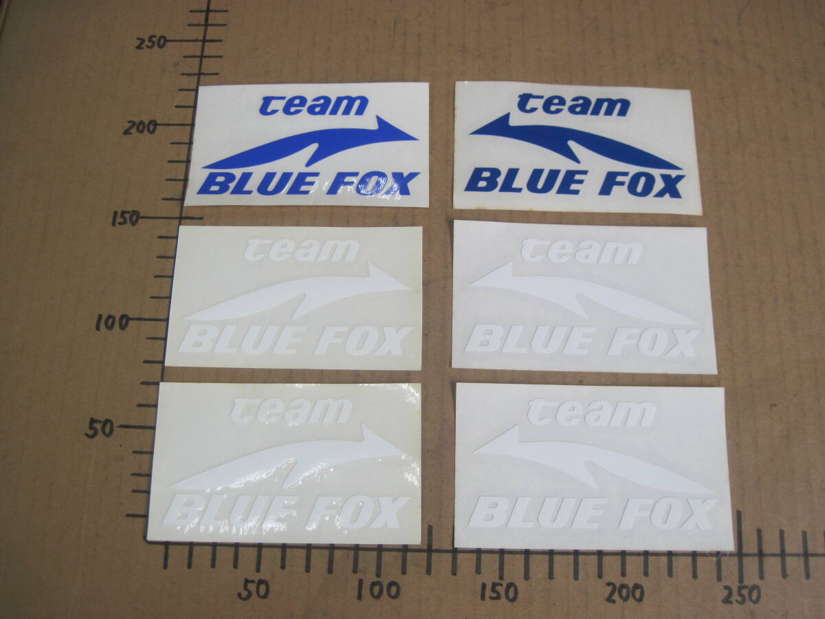 昔のステッカー team BLUE FOX 白/青 左右向き2種6枚 その2　転写タイプ　当時物　検索 anブルーフォックス/RVF/VFR/CBRレーサー