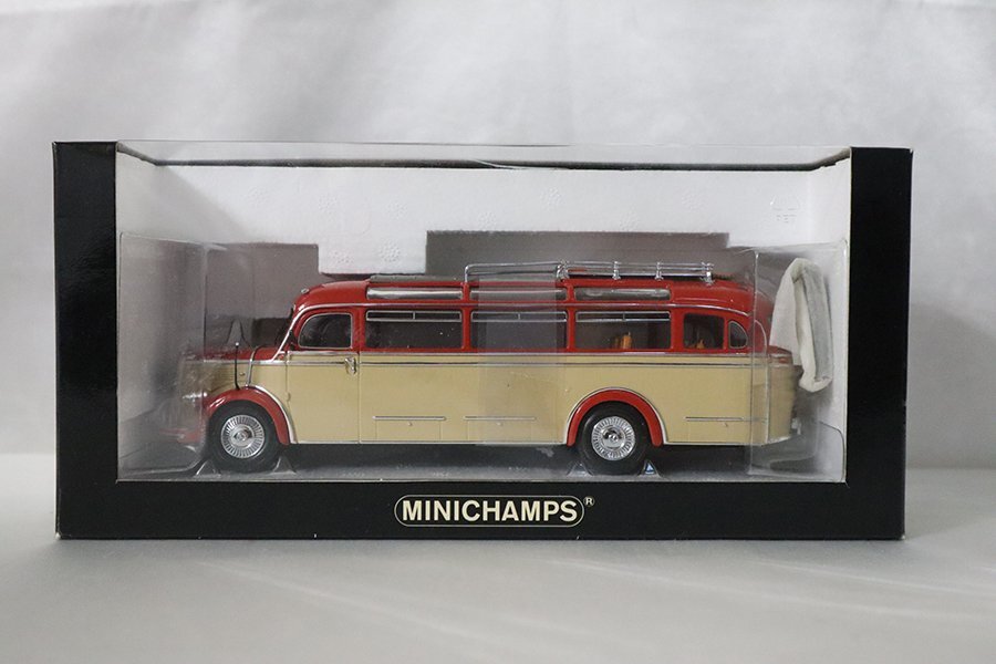 開封済 1/43 ミニカー バス Mercedes Benz O 3500 Bus 1955 メルセデスベンツ red/cream MINICHAMPS 現状品