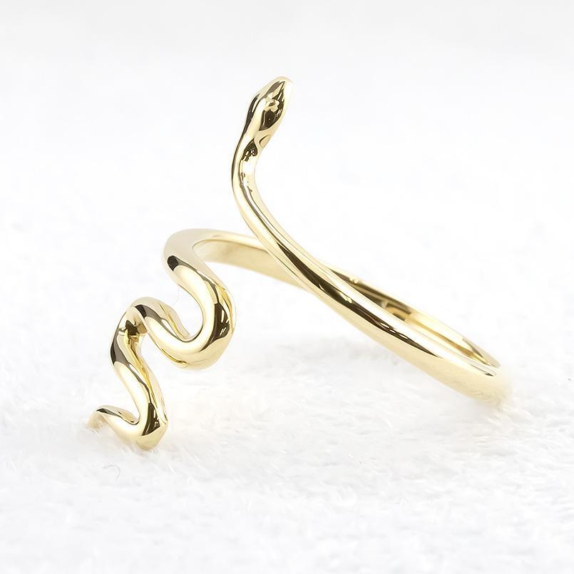 婚約指輪 安い 18金 リング 蛇 レディース 指輪 ゴールド イエローゴールドk18 地金 ピンキーリング 幅広 大人 女性 へび ヘビ_画像9