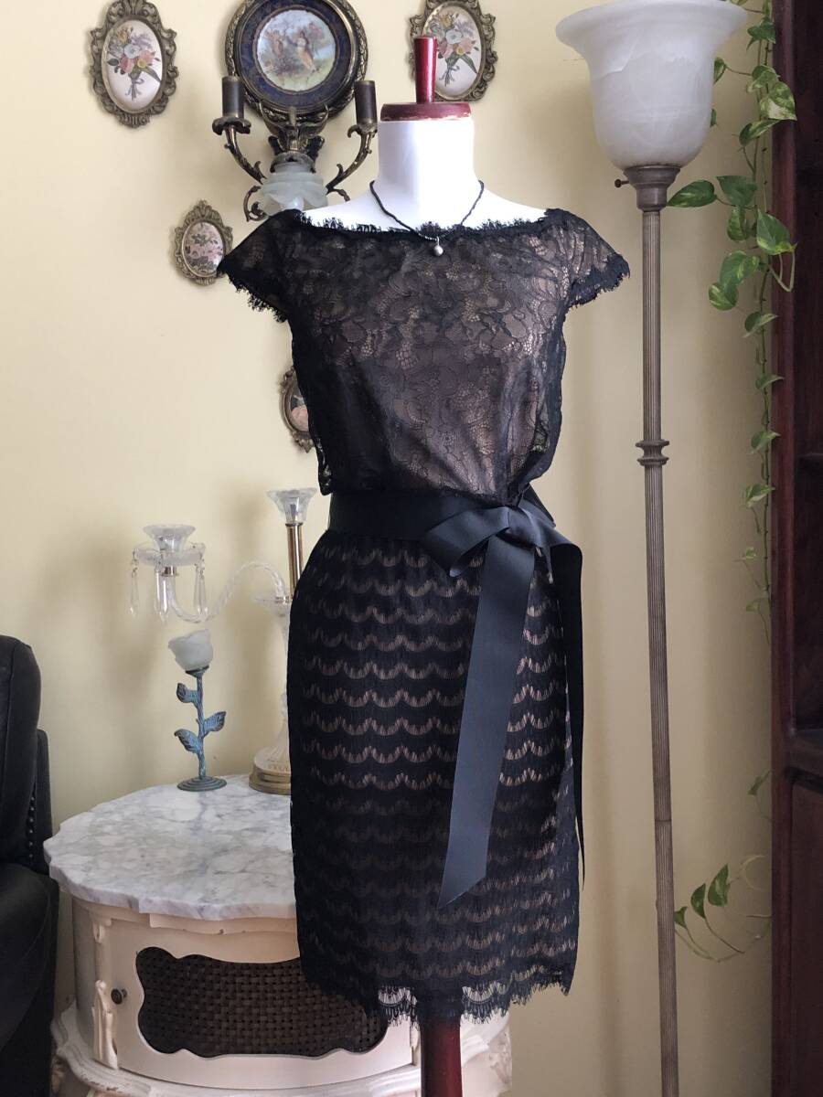 【関税込】DVF ★今季トレンド透かし編み★ジョージア スカート タダシショージストレッチレース膝丈スカート