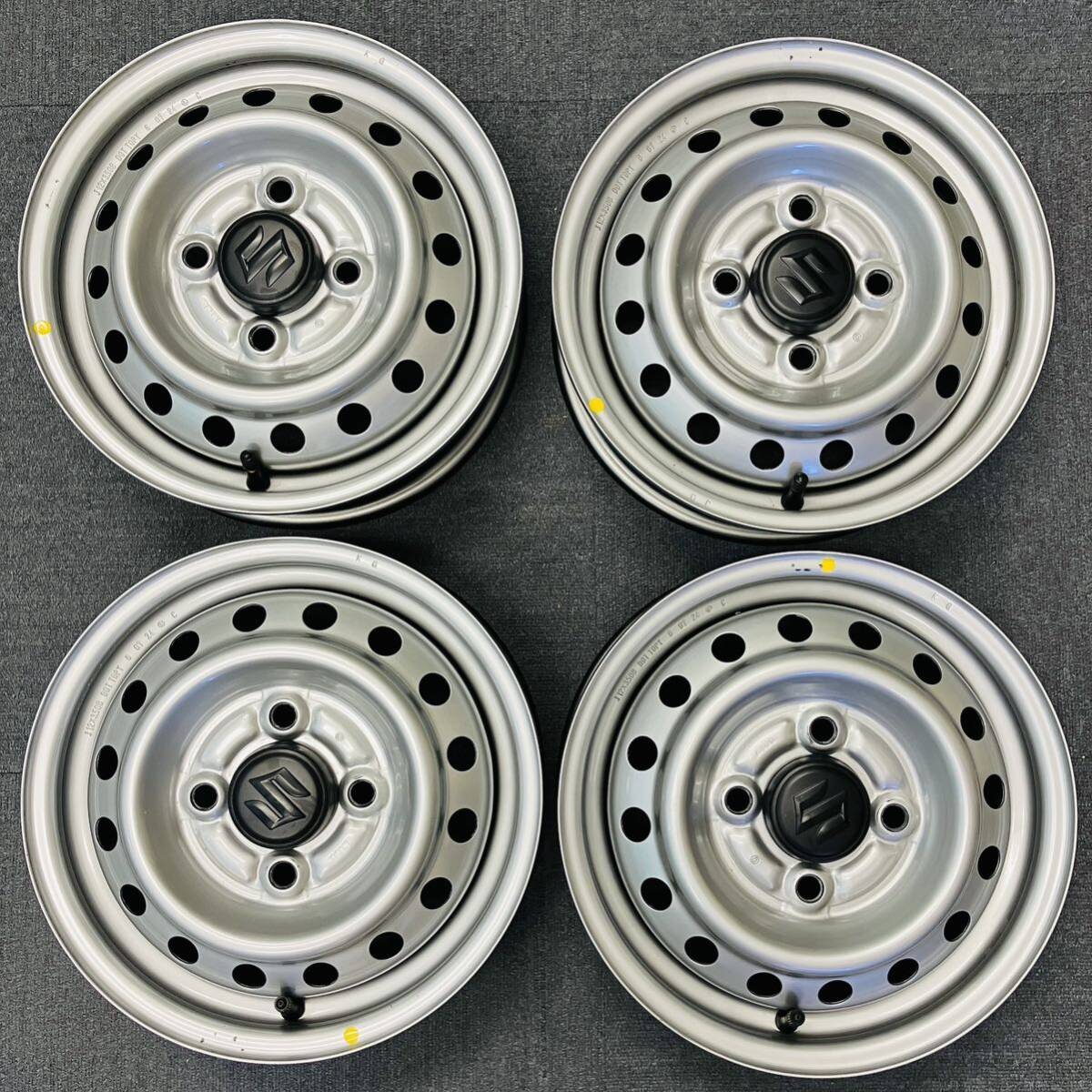 Z257★納車外し スズキ キャリィトラック純正12インチスチールホイール4本（4枚）セット★SUZUKI