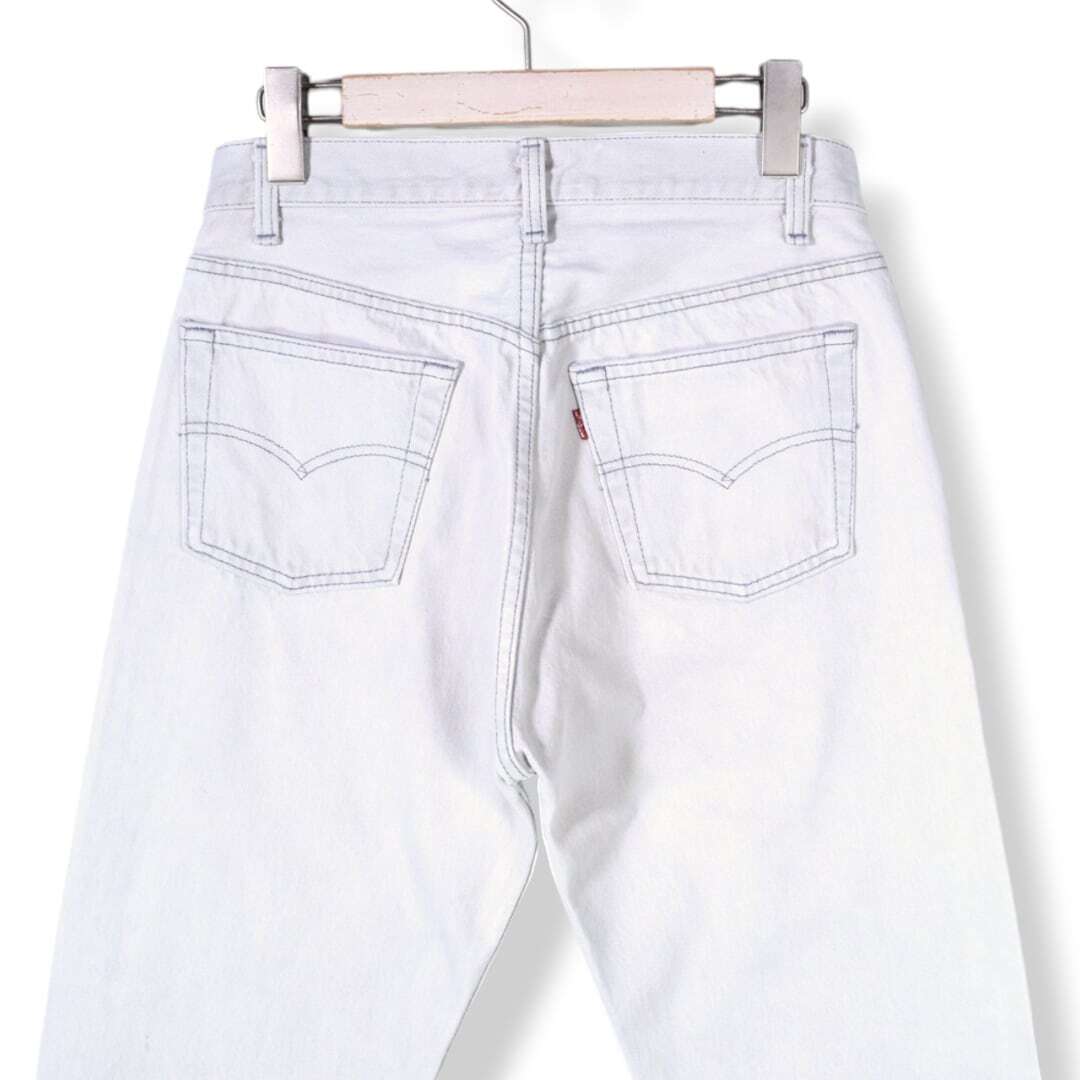 【送料無(wú)料】80s リーバイス USA制 501 デニムパンツ ストレートジーンズ カラーデニム ライトグレー 灰色 Levis W30 古著 @EA0298