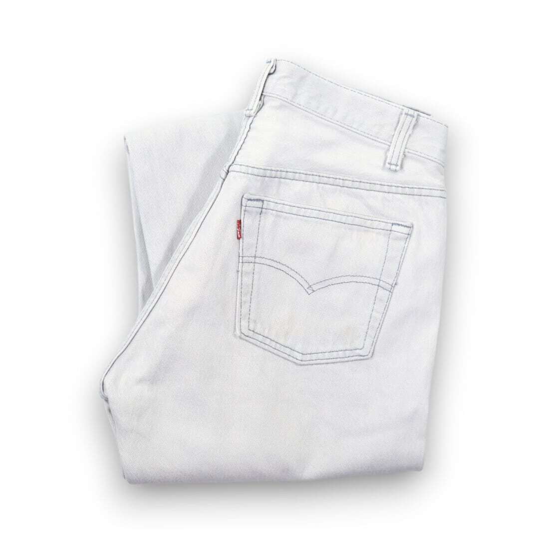 【送料無(wú)料】80s リーバイス USA制 501 デニムパンツ ストレートジーンズ カラーデニム ライトグレー 灰色 Levis W30 古著 @EA0298