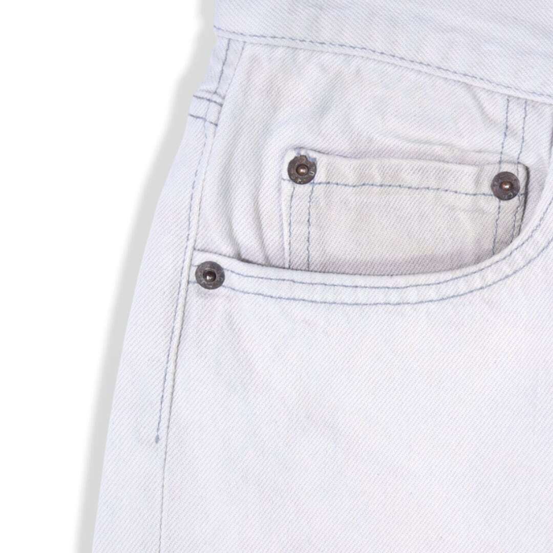 【送料無(wú)料】80s リーバイス USA制 501 デニムパンツ ストレートジーンズ カラーデニム ライトグレー 灰色 Levis W30 古著 @EA0298