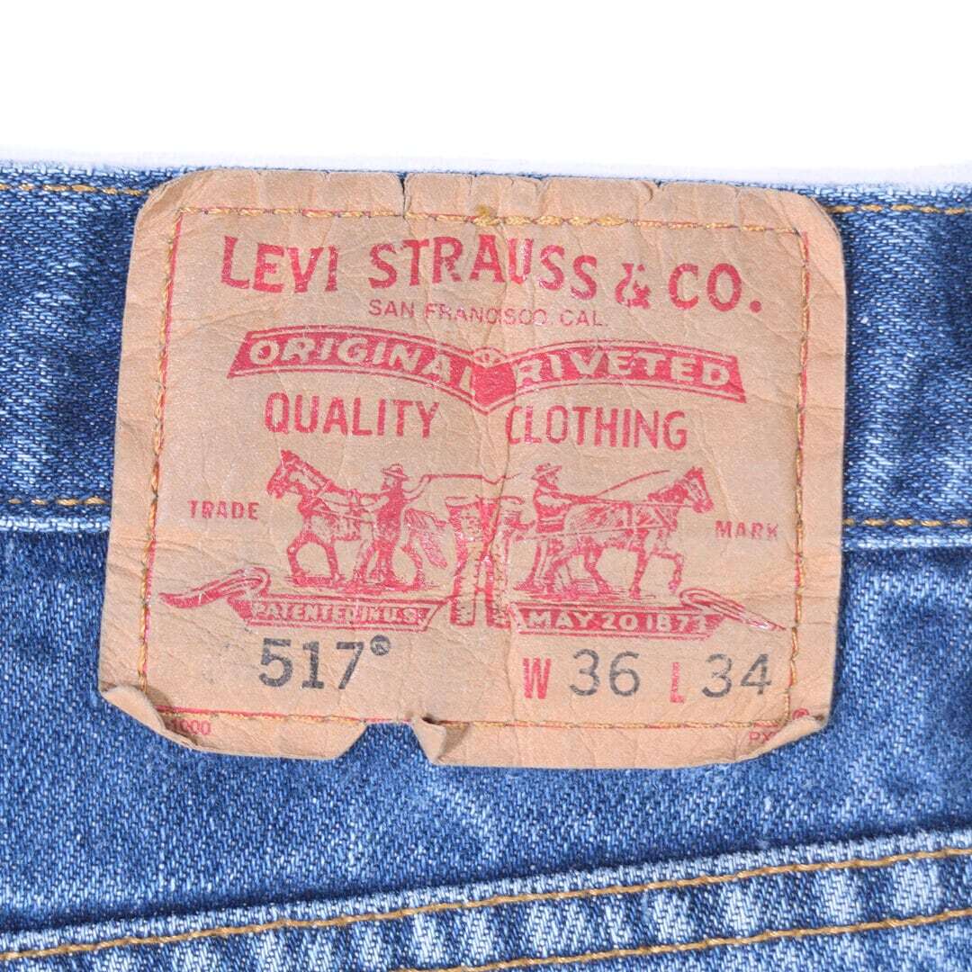 【送料無料】リーバイス 517 ブーツカット フレアデニム ジーンズ デニムパンツ ブルー フェード W36 Levis 古着 @EA0300