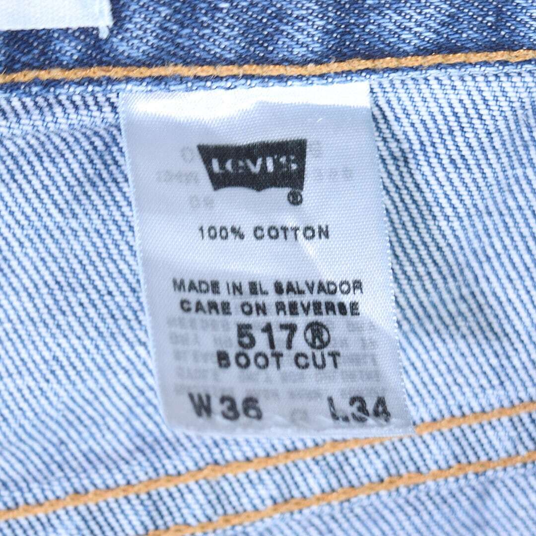 【送料無料】リーバイス 517 ブーツカット フレアデニム ジーンズ デニムパンツ ブルー フェード W36 Levis 古着 @EA0300