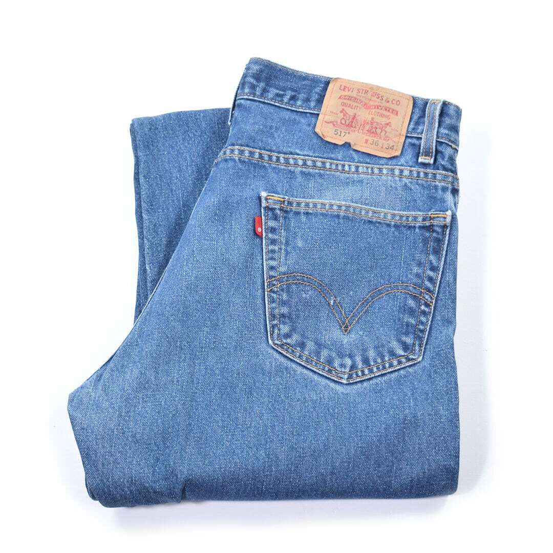 【送料無料】リーバイス 517 ブーツカット フレアデニム ジーンズ デニムパンツ ブルー フェード W36 Levis 古着 @EA0300
