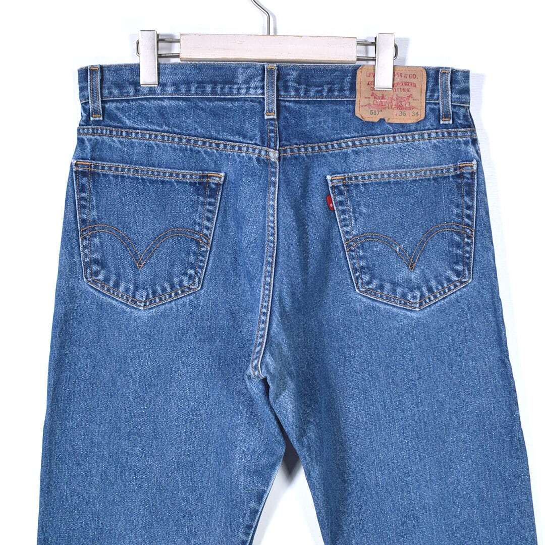 【送料無料】リーバイス 517 ブーツカット フレアデニム ジーンズ デニムパンツ ブルー フェード W36 Levis 古着 @EA0300
