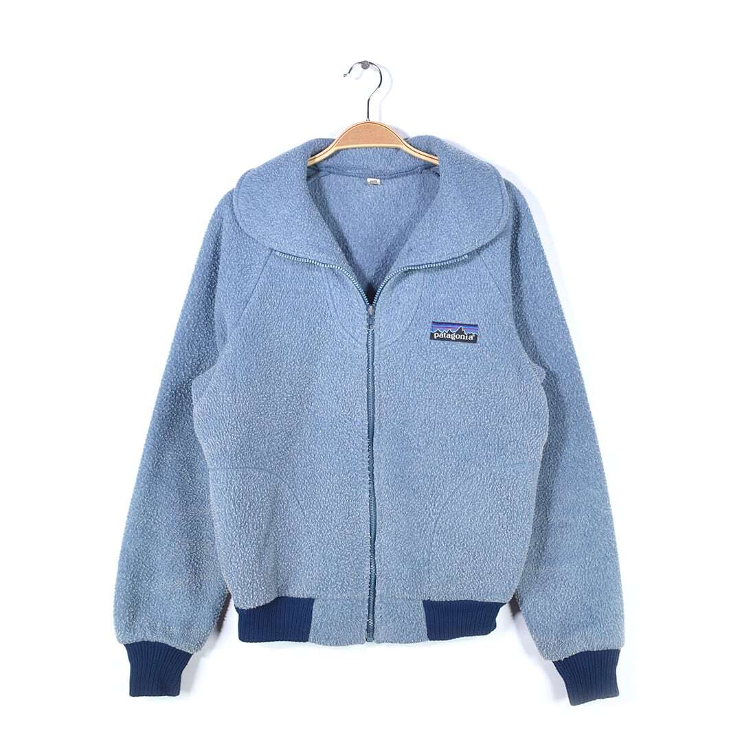 【初売り】 デカタグ パタゴニア 80s ヴィンテージ 青灰 フリースジャケット ナイロン