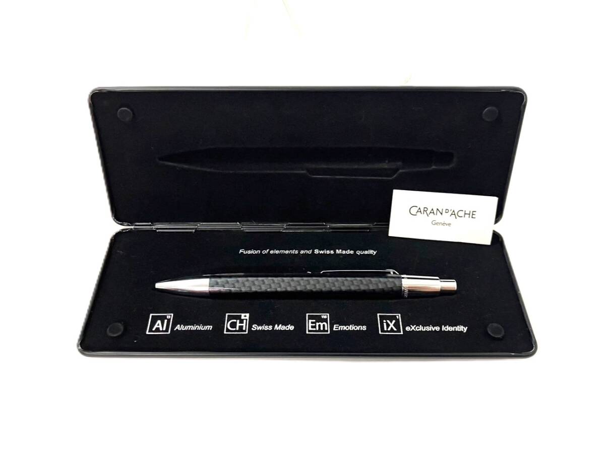 ■CARAN D'ACHE カランダッシュ ボールペン ノック式 4800 496 ブラック SWISS MADE 文房具 筆記用具 事務用品（52667A3A）