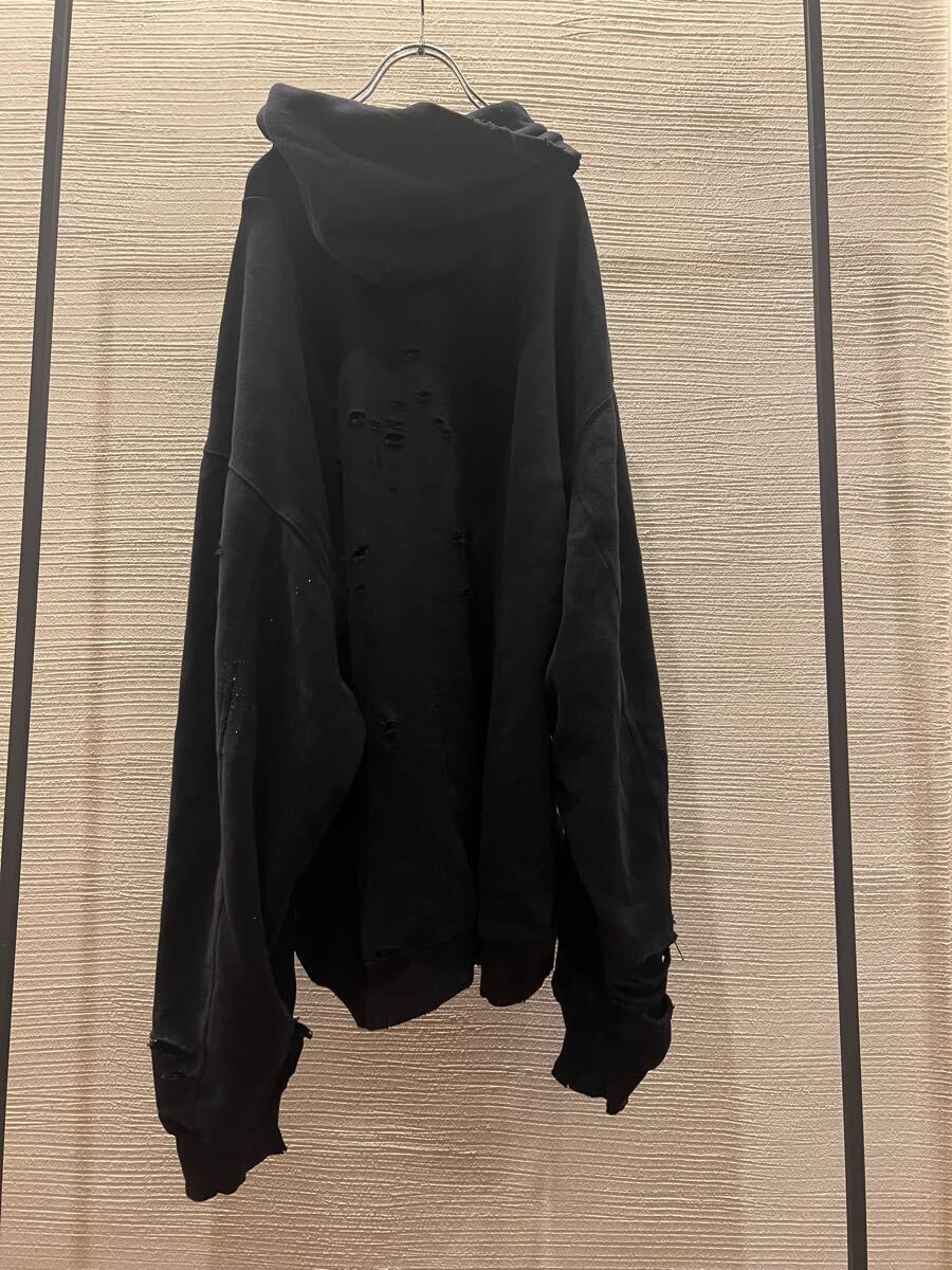 BALENCIAGA バレンシアガ 21SS デストロイ プルオーバーパーカー BALENCIAGA バレンシアガ 21SS デストロイ プルオーバーパーカー