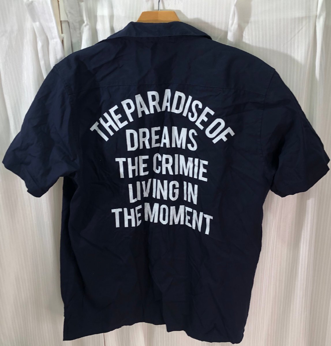$M$ THE CRIMIE プリント 半袖 シャツ ネイビー サイズ メンズL A2410-007