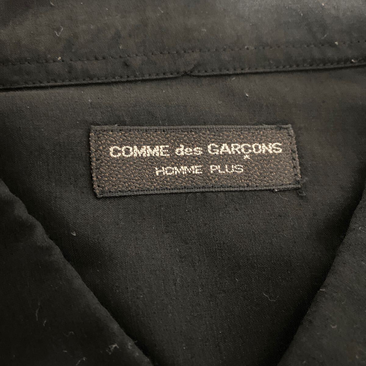 美品 AD 1988 COMME des GARCONS HOMME PLUS レーヨン シルク 裝飾 チェンジボタン シャツブラックblack黒 ギャルソン川久保憐アーカイブ絹