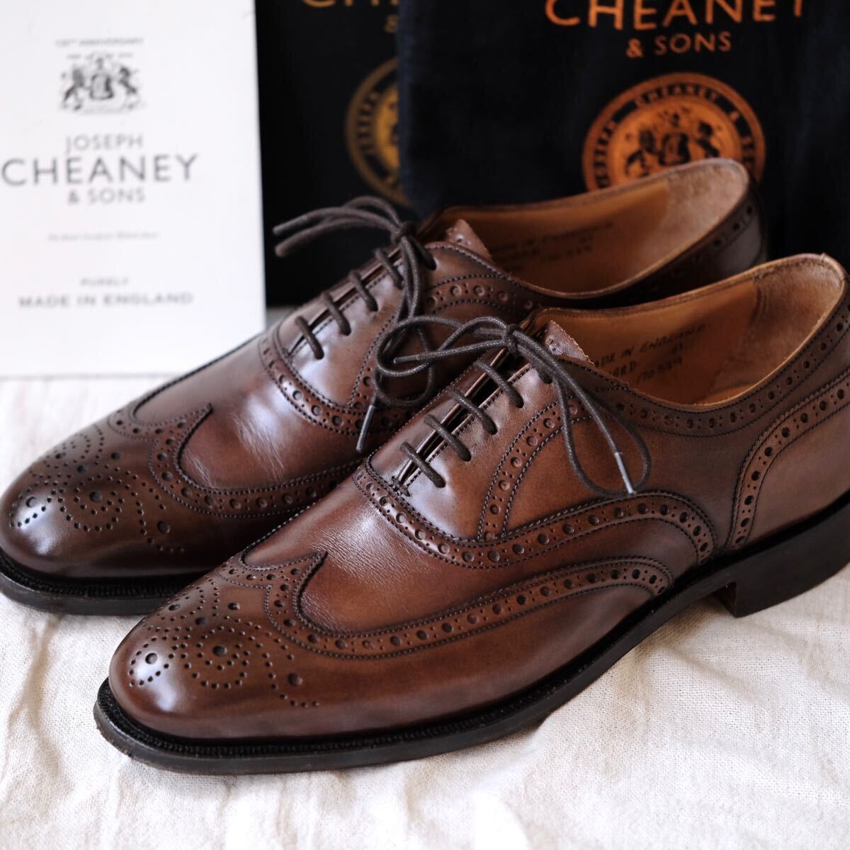 極美品JOSEPH CHEANEY & SONS BEAMS別注フルブローグEDWARD茶6 5 極美品JOSEPH CHEANEY & SONS BEAMS別注フルブローグEDWARD茶6 5