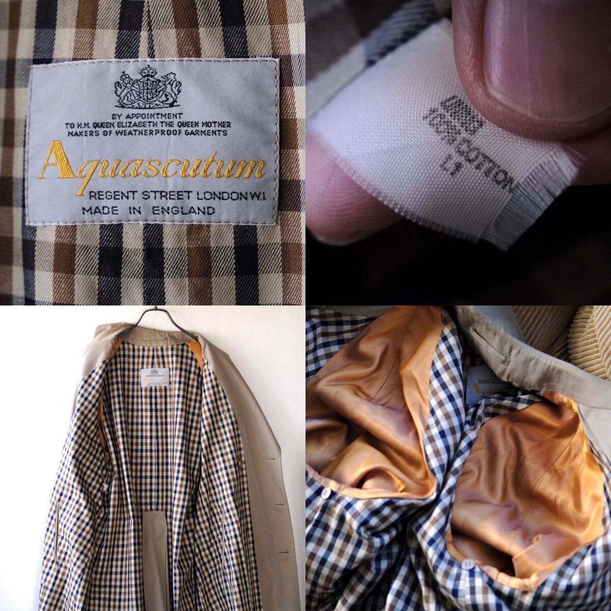 英国製AQUASCUTUMアクアスキュータム カーキトレンチコートXL｜Yahoo