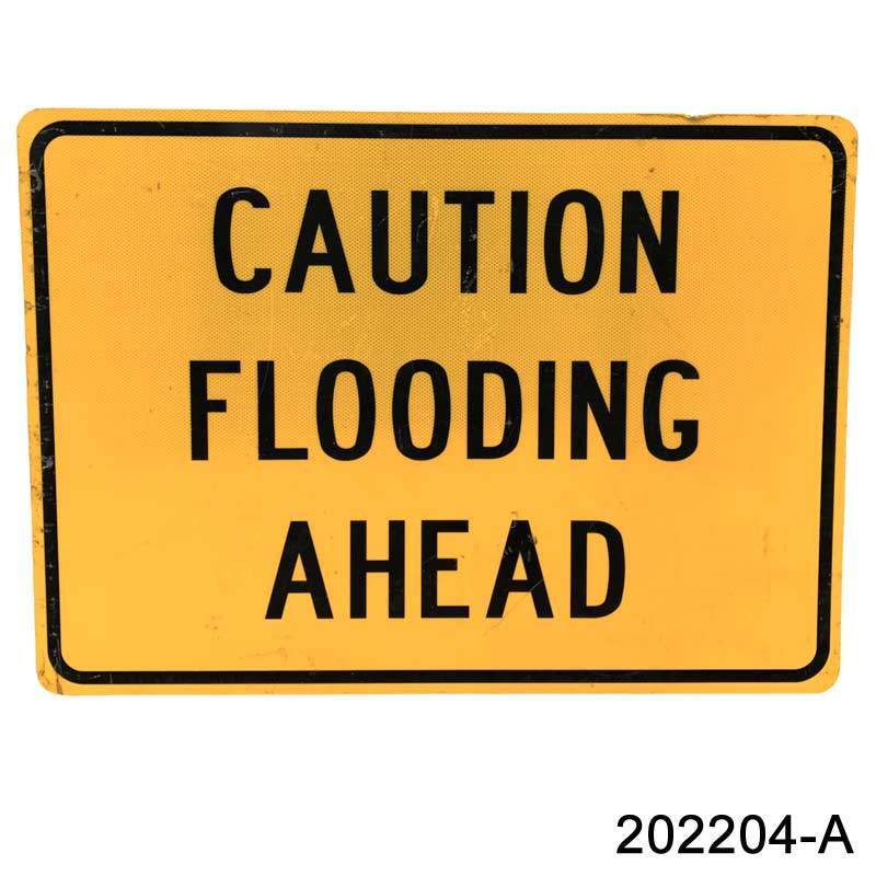 注目ショップ・ブランドのギフト 大判 ヴィンテージ 看板 水害 AHEAD FLOODING CAUTION 202204-A 看板