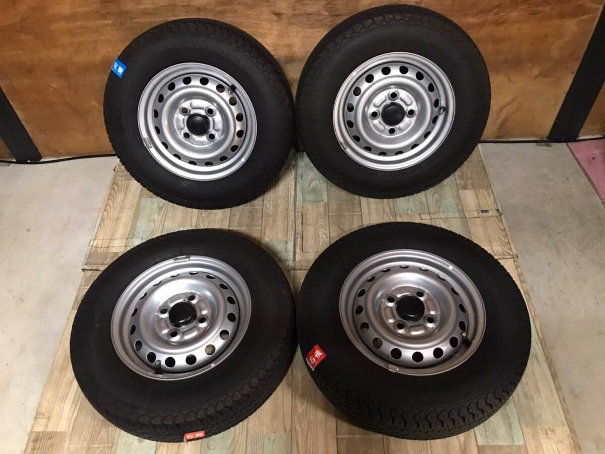 ダイハツ純正　スチールホイール　12インチ　4J　PCD100　4穴　ET約40　ハブ径約54　YOKOHAMA SUPERVAN 355145/R122020年
