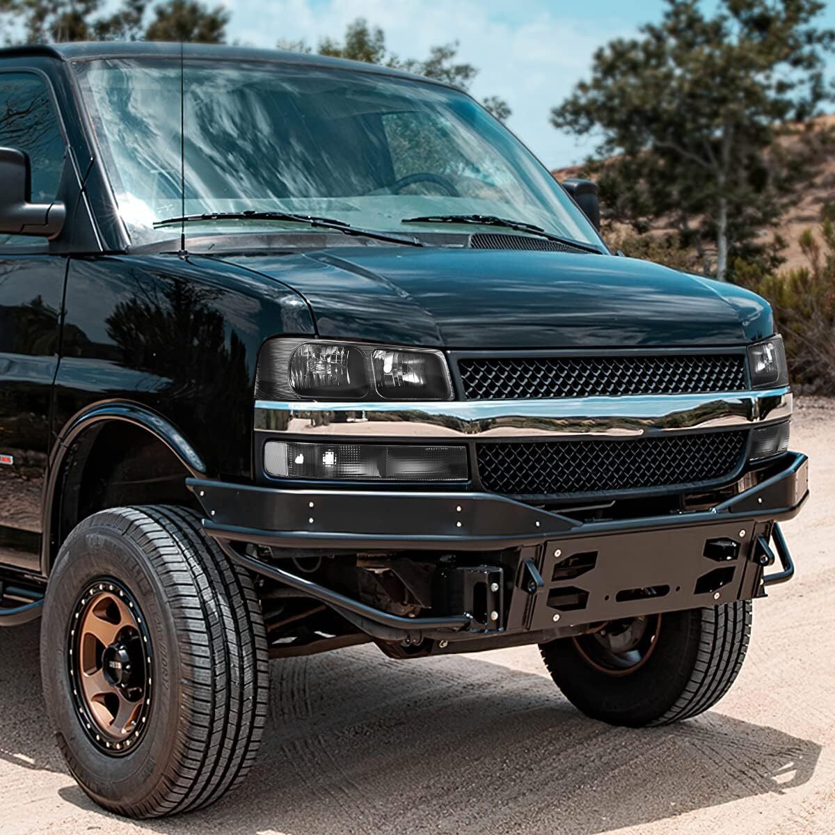 【激レア/ブラック】03-18y エクスプレス サバナ パークシグナル 左右SET シボレー GMC サイドマーカー バンパー ライト シグナル ランプ