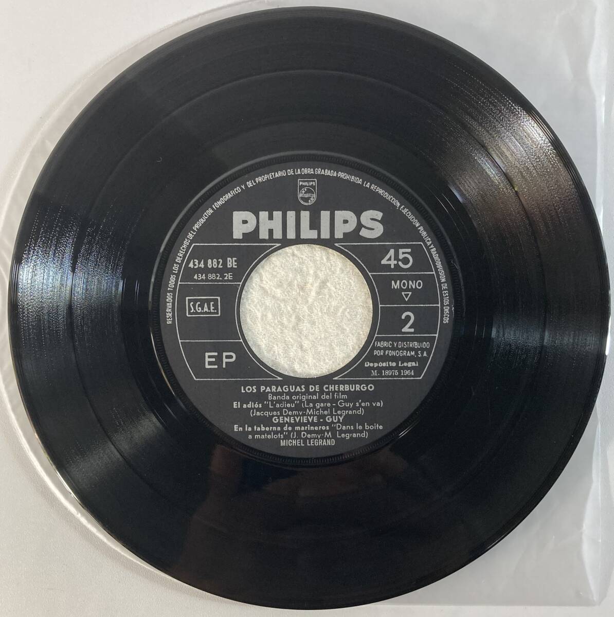 シェルブールの雨傘 (1963) ミシェル?ルグラン 西盤EP Philips 434882 BE