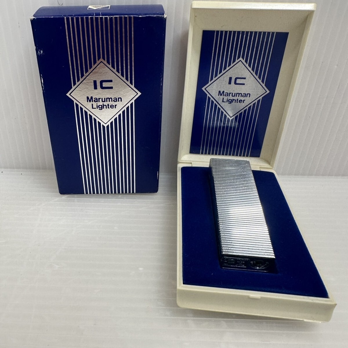 NA★1円〜64 保管品 Maruman マルマン IC-501 ガスライター ICライター シルバーカラー 喫煙具 ケース付き 着火未確認 