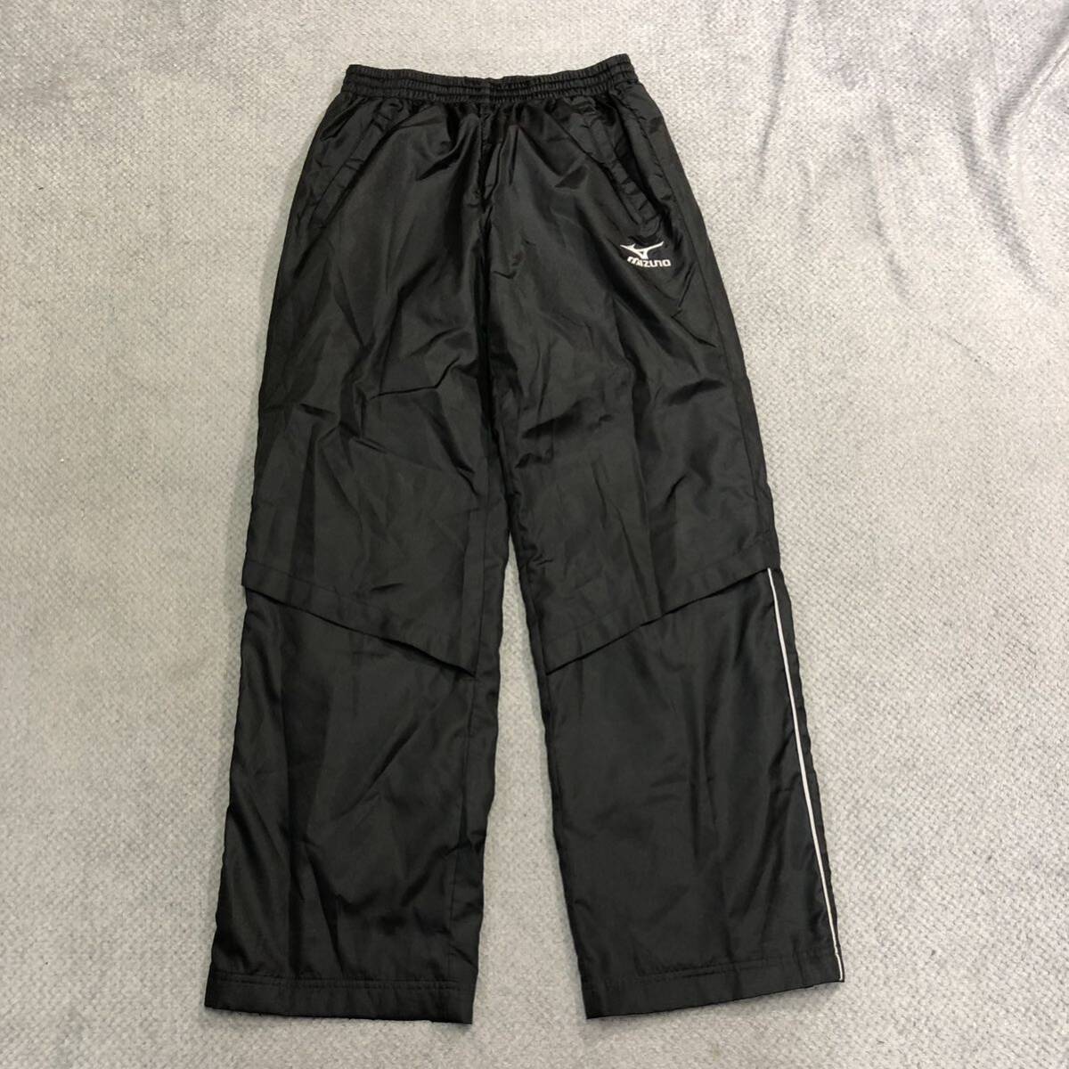 MIZUNO ミズノ ナイロンパンツ シャカパン 刺繍ロゴ サイズL ブラック 黒 メンズ ボトムス 最落なし (L2)