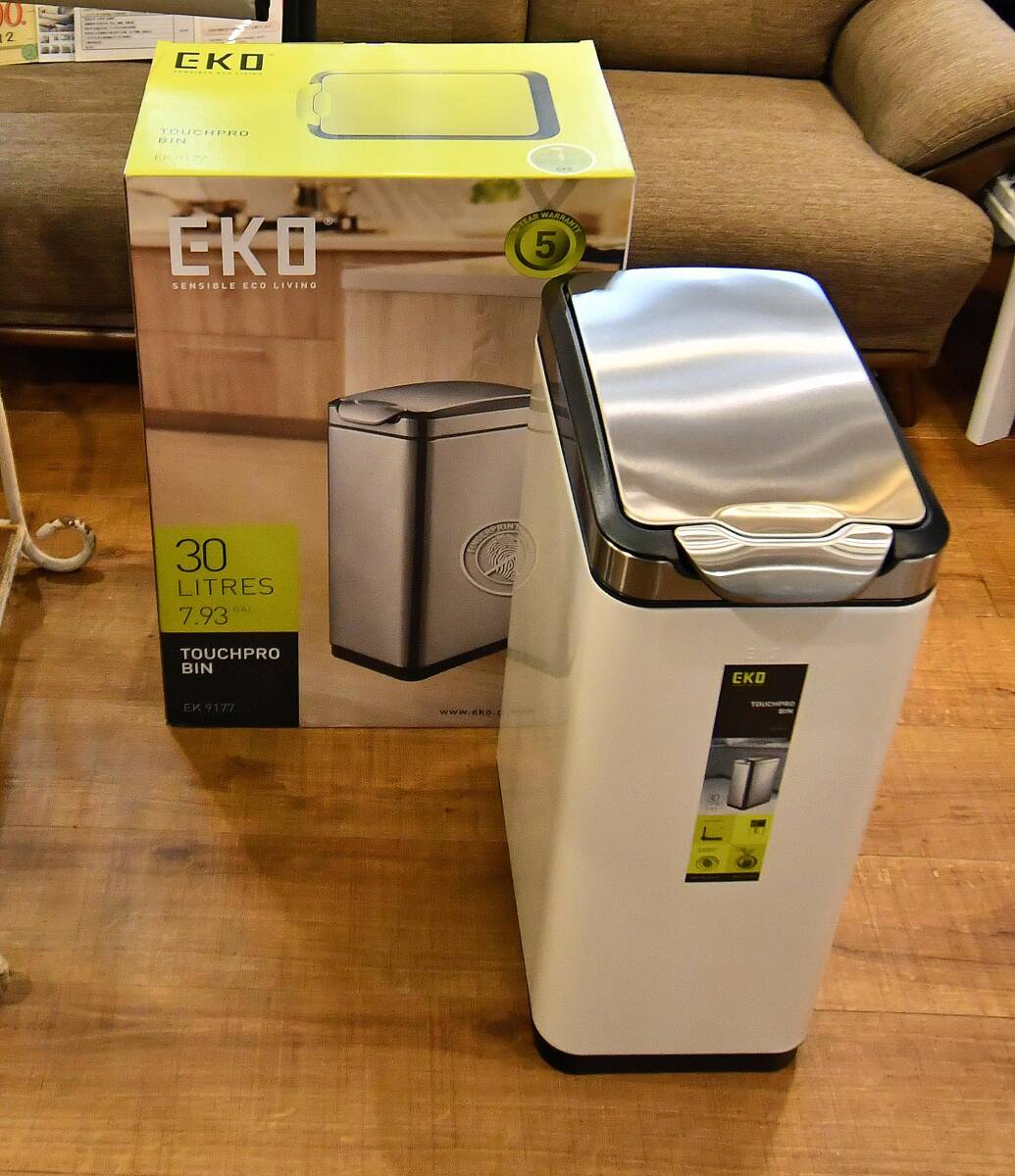 ■EKOアウトレット館■EKO　タッチビン　30L　白　ダストボックス　未使用　大型ゴミ箱　イーケーオー ごみ箱　タッチプロビン