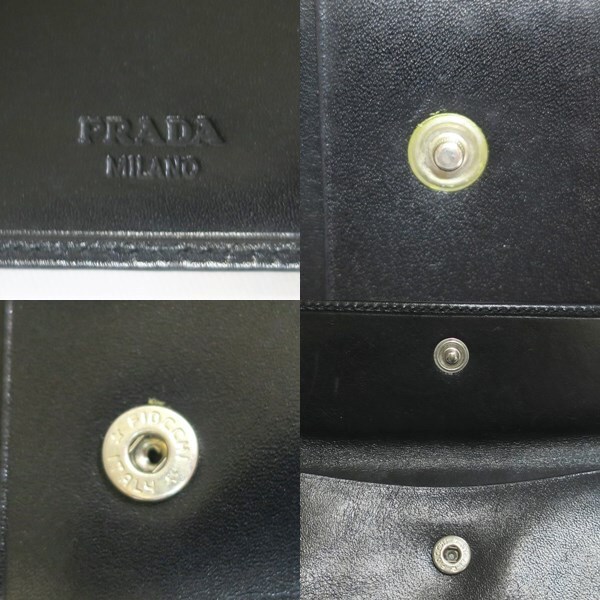 PRADA Prada leather 2. folding purse black [ free shipping ][ pawnshop .... department Yokohama . south shop ] secondhand goods used AB