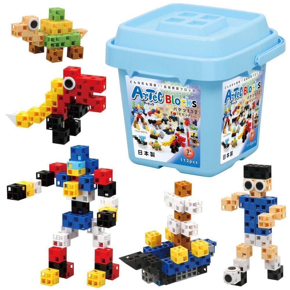 （まとめ買い）アーテック Artecブロック バケツ112 ビビット 112pcs 76538 〔×3セット〕