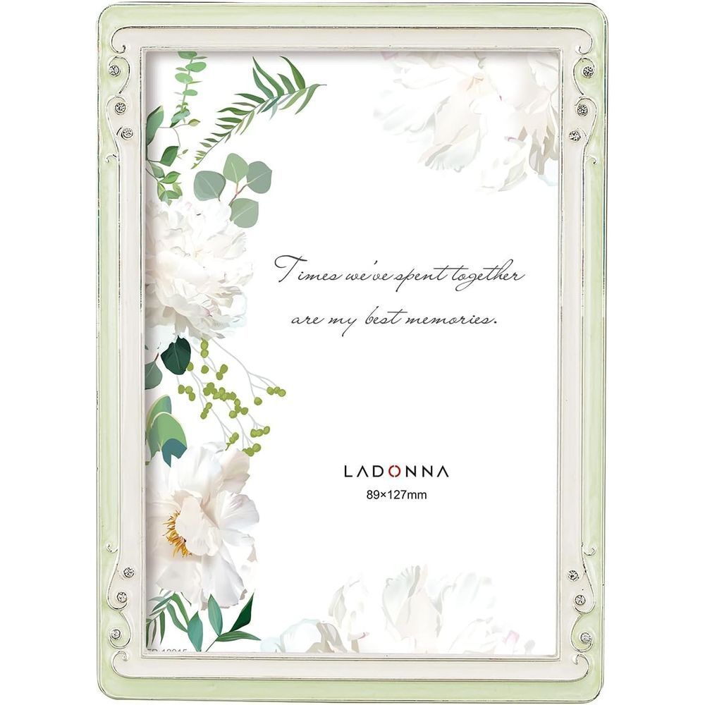 LADONNA(ラドンナ) ブライダルフォトフレーム 写真L判 グリーン×ホワイト BJ38-L-GR_画像1