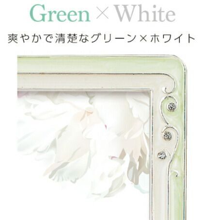 LADONNA(ラドンナ) ブライダルフォトフレーム 写真L判 グリーン×ホワイト BJ38-L-GR_画像2