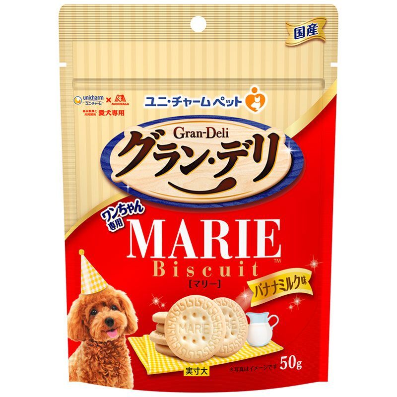 ユニ・チャーム グラン・デリ ワンちゃん専用マリービスケット バナナミルク味 50g 犬用おやつ_画像1