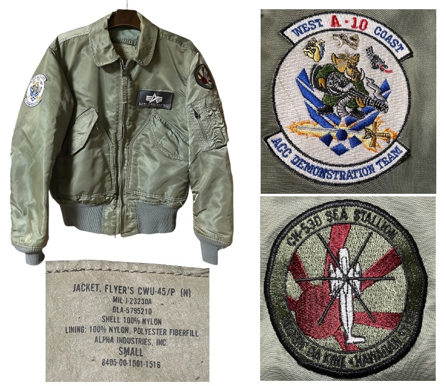 新品同然アルファALPA★USAF★CWU-45Pフライトジャケット★トップガン★F4・F15★セージ★S