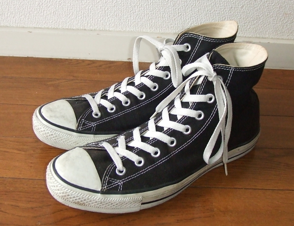 28cm★コンバースconverse★ハイカット黒　キャンバスall starオールスターhiブラック定番9.5