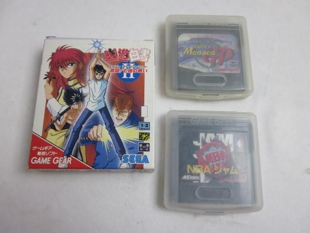 【同梱可】中古品 ゲーム セガ 3点 GAMEGEAR 幽遊白書 激闘!七強の戦い スーパーモナコGP NBAジャム ソフト グッズセ