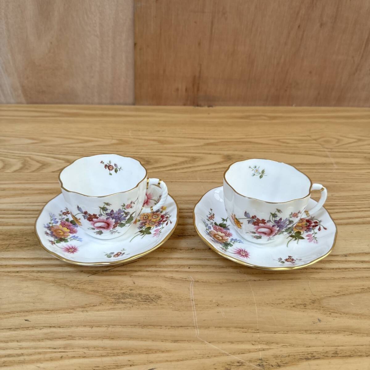 ☆2客セット ROYAL CROWN DERBY ロイヤルクラウンダービー ポジー カップ&ソーサー コーヒーカップ 食器(中古品/現状品/保管品)☆