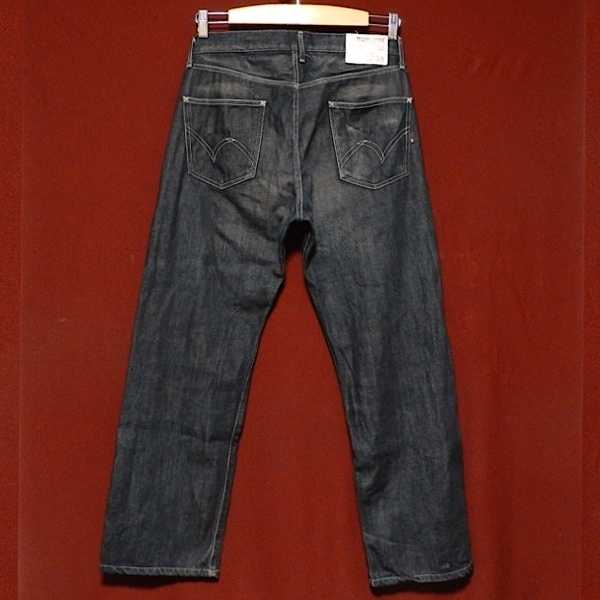 NEIGHBORHOOD ネイバーフッド ユーズド加工 06ex デザイン ストレート デニム パンツ ジーンズ 耳付き セルビッチ インディゴ 黒 M