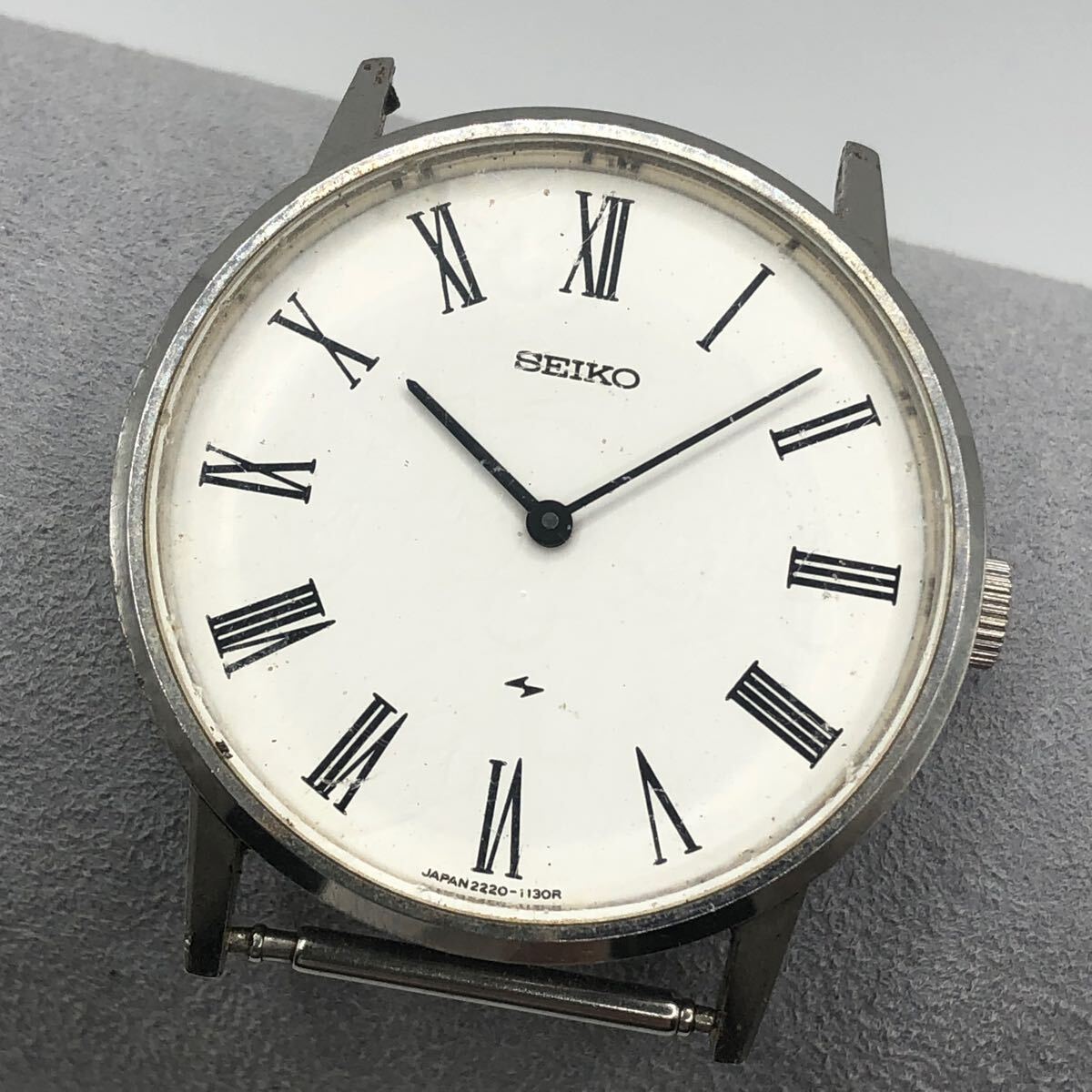 SEIKO セイコー 2220-0430 ラウンド　ホワイト文字盤 フェイスのみ　700201 動作未確認 2針 B-053