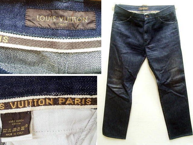 即決[W37]LOUIS VUITTON Y2K 2000年代 アーカイブ デニム ルイヴィトン インディゴ イタリア製 パンツ ARCHIVE■4872