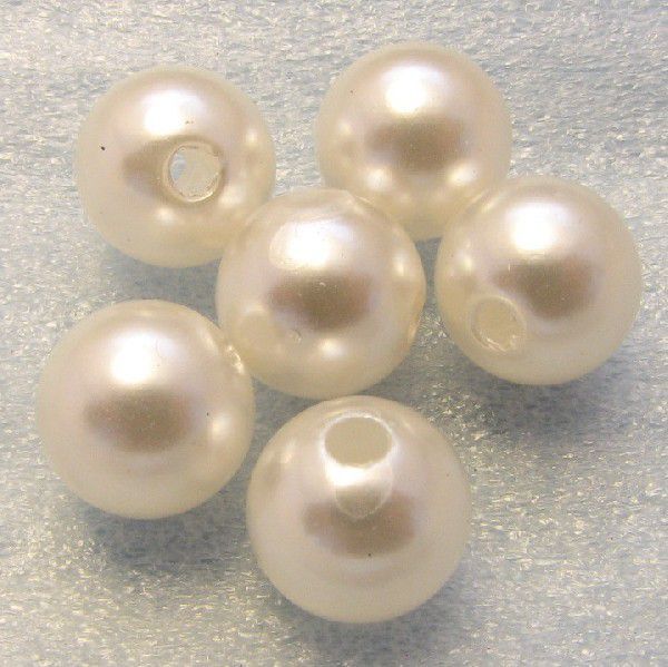 プラスチック　パールビーズ ホワイト 白 10mm 20個(gè)入り pabs3-10