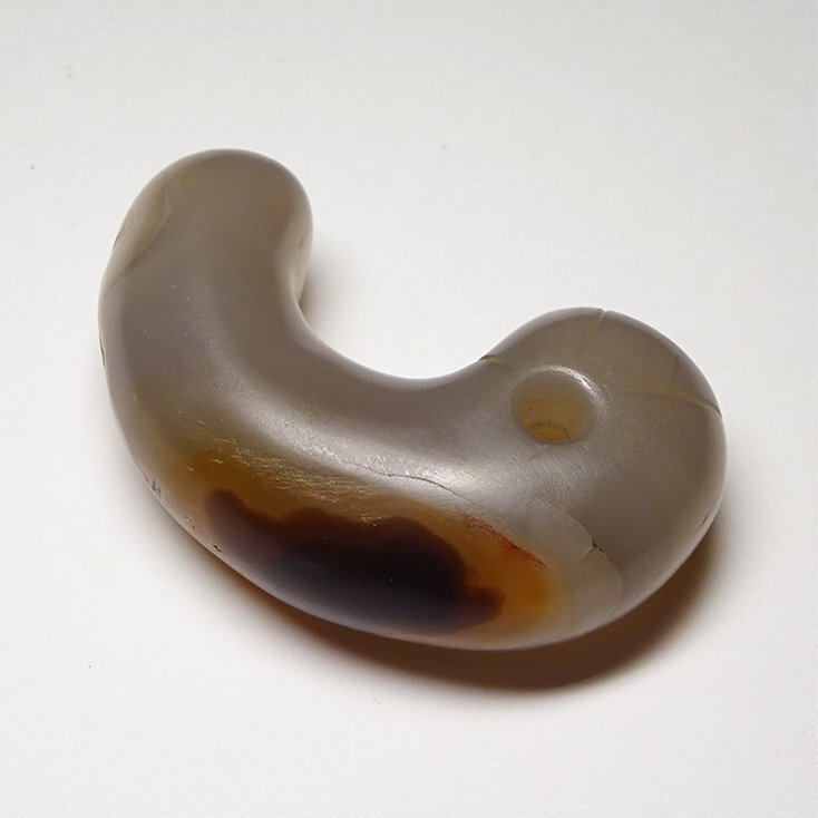 花◆ビーズコレクター蒐集品 4～5世紀 古墳時代 瑪瑙(メノウ)製 丁字頭勾玉 発掘出土品 7 装身具 管玉切子玉とんぼ玉戦国玉