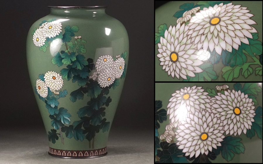 ○純銀 刻印 安藤七宝店 七宝花瓶○ 金属工芸 ○純銀 刻印 安藤七宝店 七宝花瓶○ 金属工芸