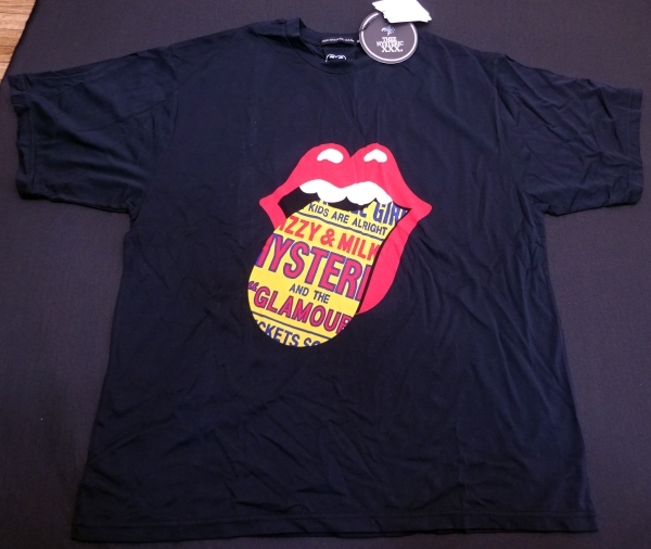 未使用■ヒステリックグラマー XXX 半袖Tシャツ 黒 XL■ギザ87 ローリングストーンズ