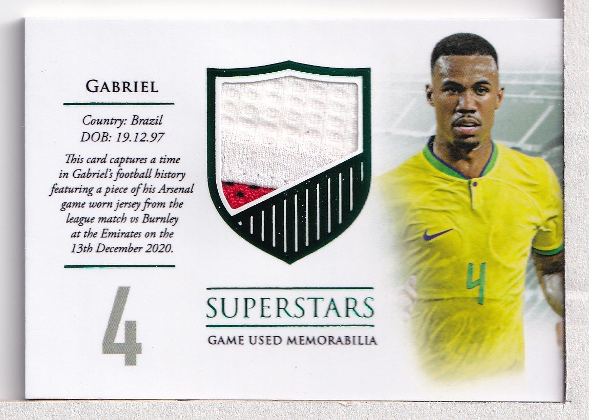 c60【2023-24 Futera Unique Nostalgia】 GABRIEL ジャージカード パッチ Superstars 【13/15】