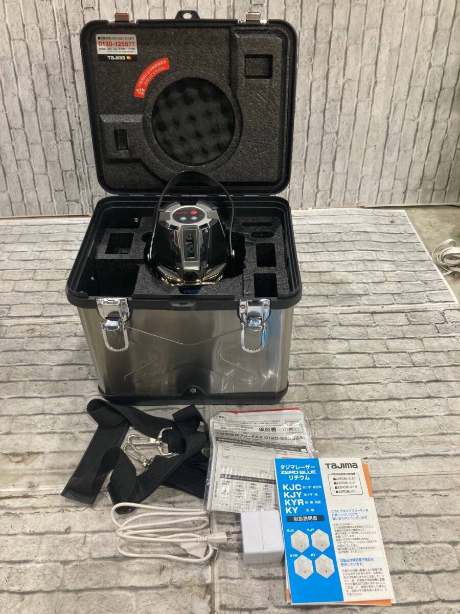 【未使用品】〇TJMデザイン レーザー墨出し器 ゼロブルー リチウム KY ZEROBL-KY 矩・横　　鮮視度300のくっきりライン
