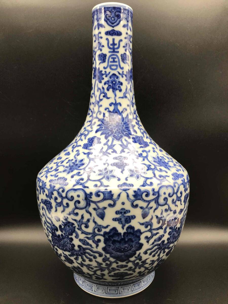 中国 染付ハン紅花卉紋雙耳瓶 大清乾隆年製銘 送料込み0907 Yahoo!オークション - 中国骨董 清乾隆時代 大清乾隆年製 在銘