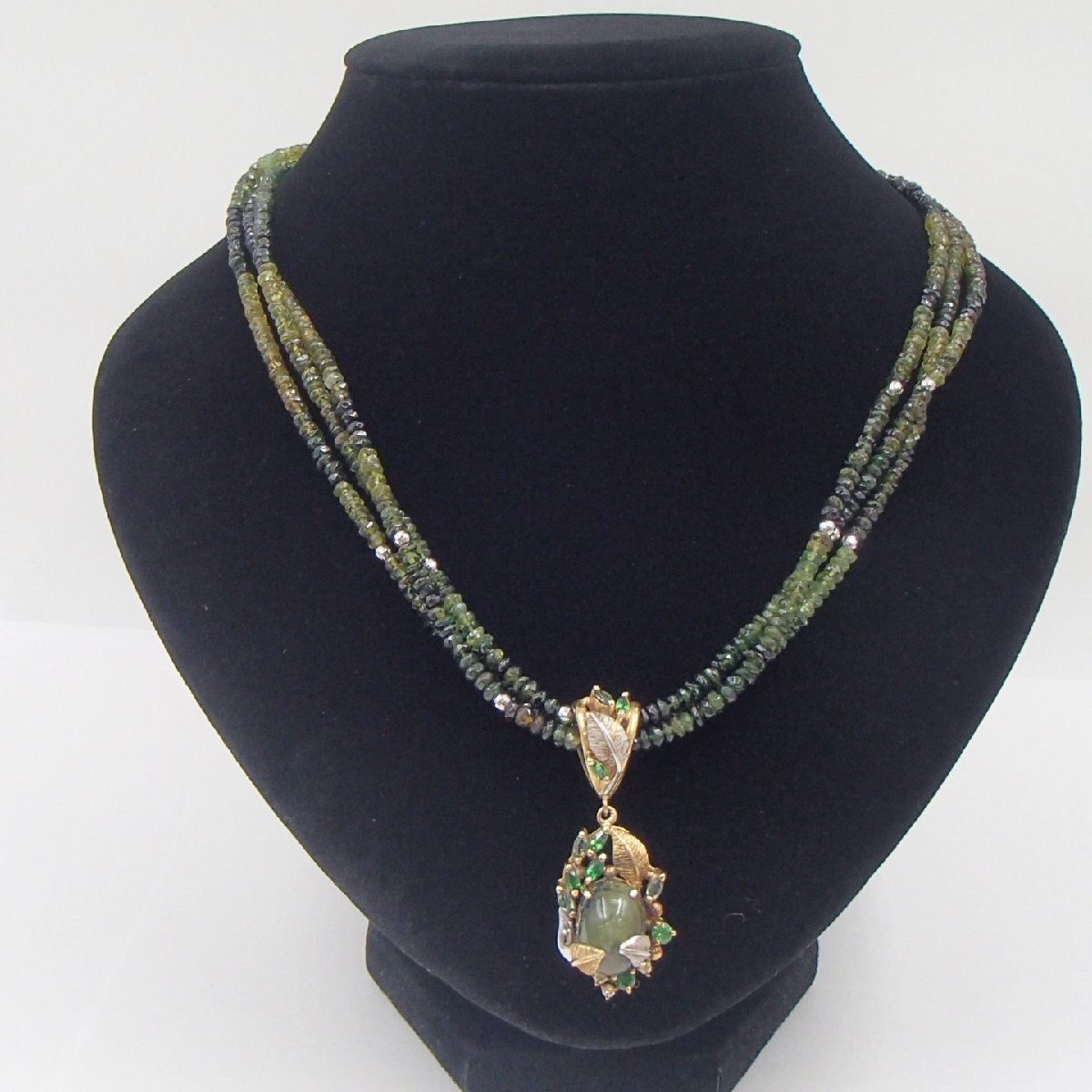 ◎デザイナー山本真理 ネックレス/ PT850 約29g/K18 D0.075ct 0.67ct 0.31 石6.36ct 約12.2g /デザイナー アクセサリー◎SH