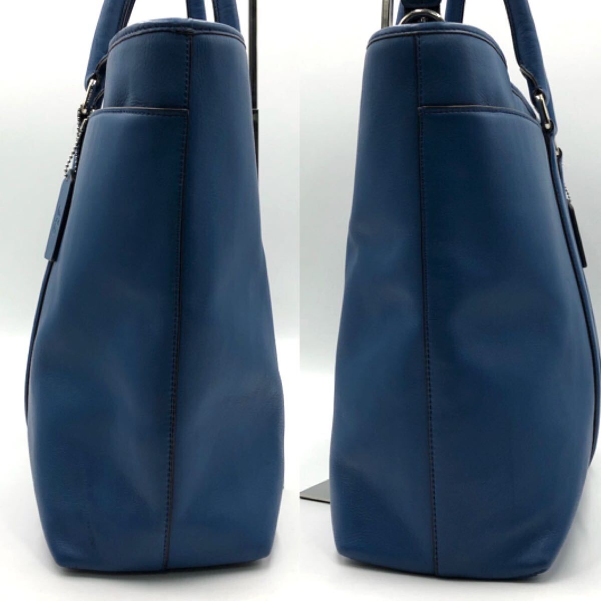 COACH 2wayバッグトートバッグショルダーバッグA4可能大容量青