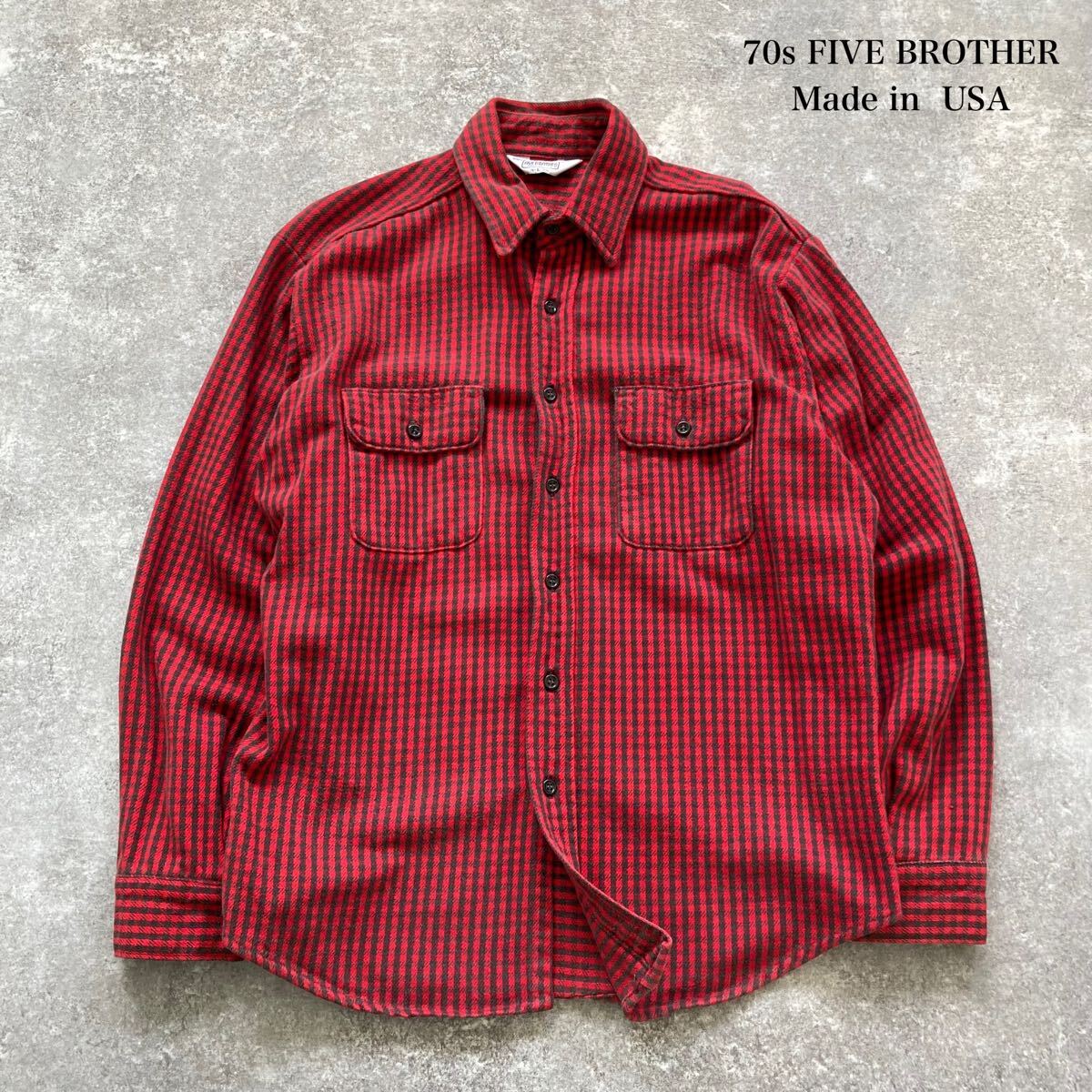 FIVE BROTHER】ファイブブラザー フランネルシャツ ワークシャツ FIVE BROTHER】ファイブブラザー フランネルシャツ ワークシャツ