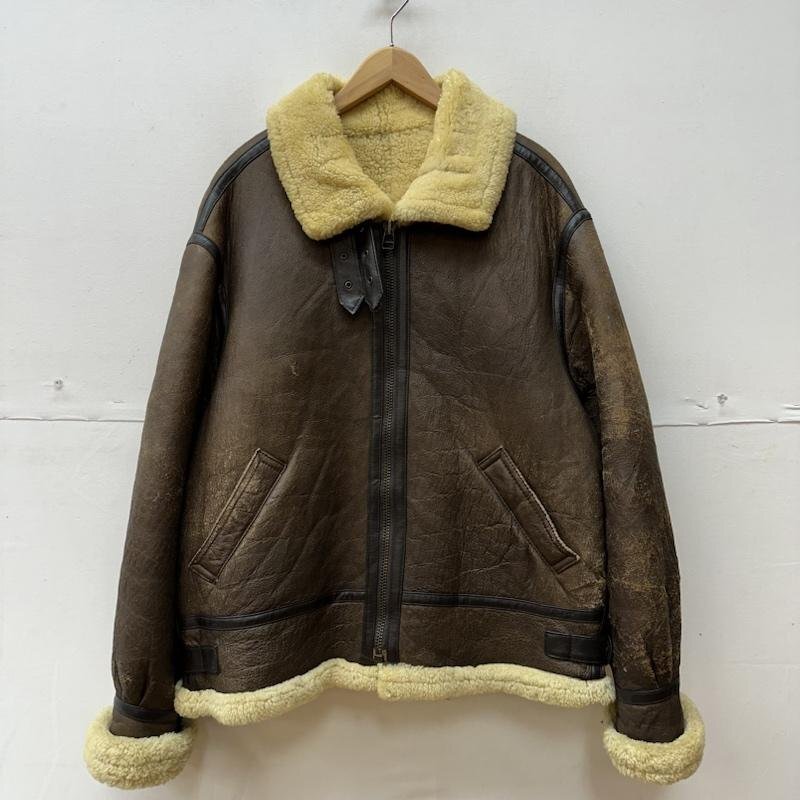  old clothes MOCKBA B-3 real mouton flight jacket jacket, outer garment jacket, outer garment XL tea / Brown 